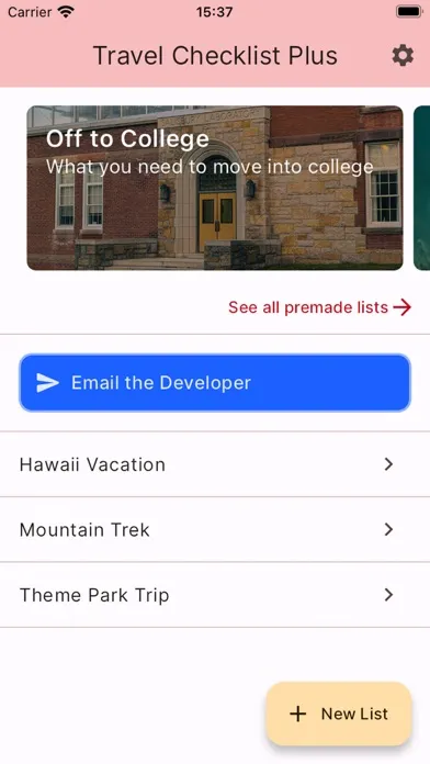 Travel Checklist Plus Screenshots