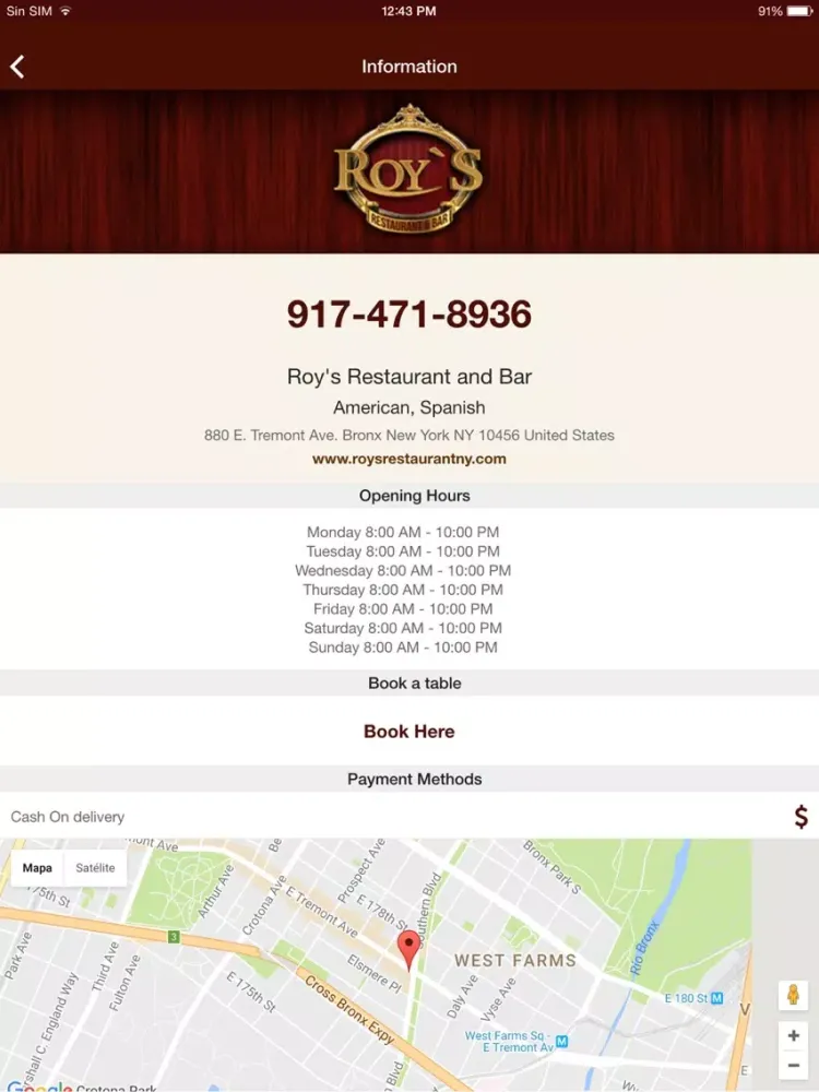 Roy's Restaurant iPad  Screenshots