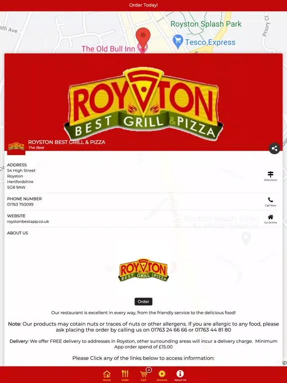 Tangkapan layar Royston Best Grill & Pizza iPad 