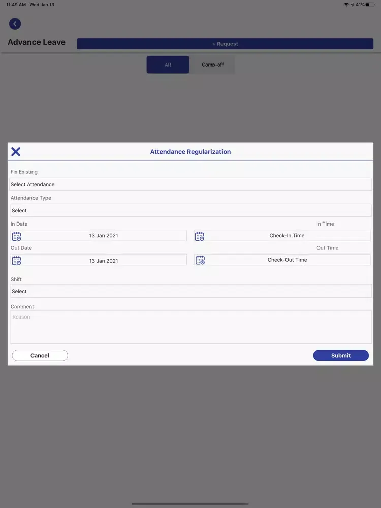 Tangkapan skrin Crowe HRMS iPad 