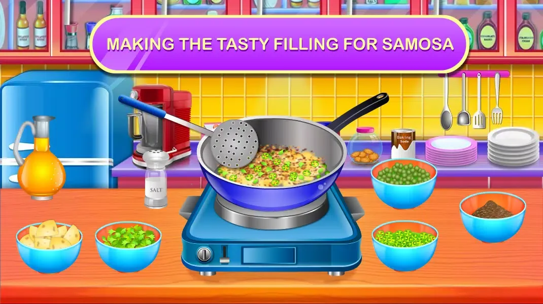 Tangkapan skrin Indian Samosa Cooking Game