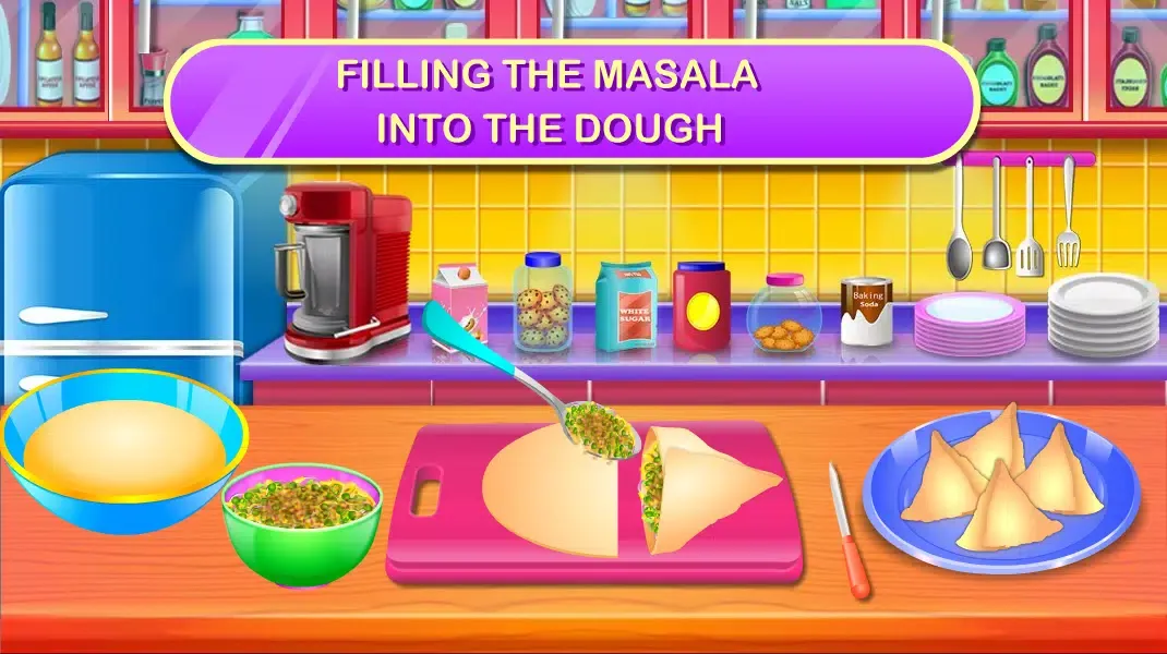 Tangkapan skrin Indian Samosa Cooking Game