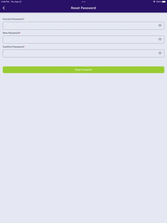 Tangkapan layar RPS Driver App iPad 