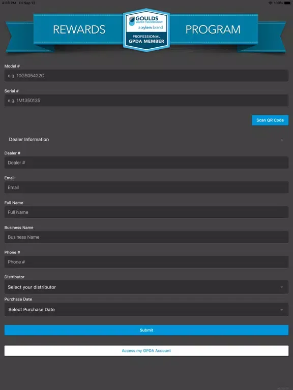 Capturas de pantalla de Goulds Prof Dealer Assoc GPDA iPad 