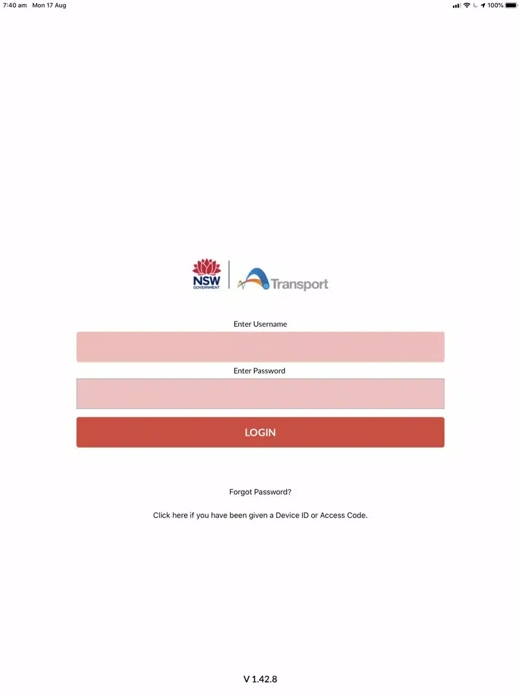 TfNSW RBMS Driver iPad  سکرین شاٹس
