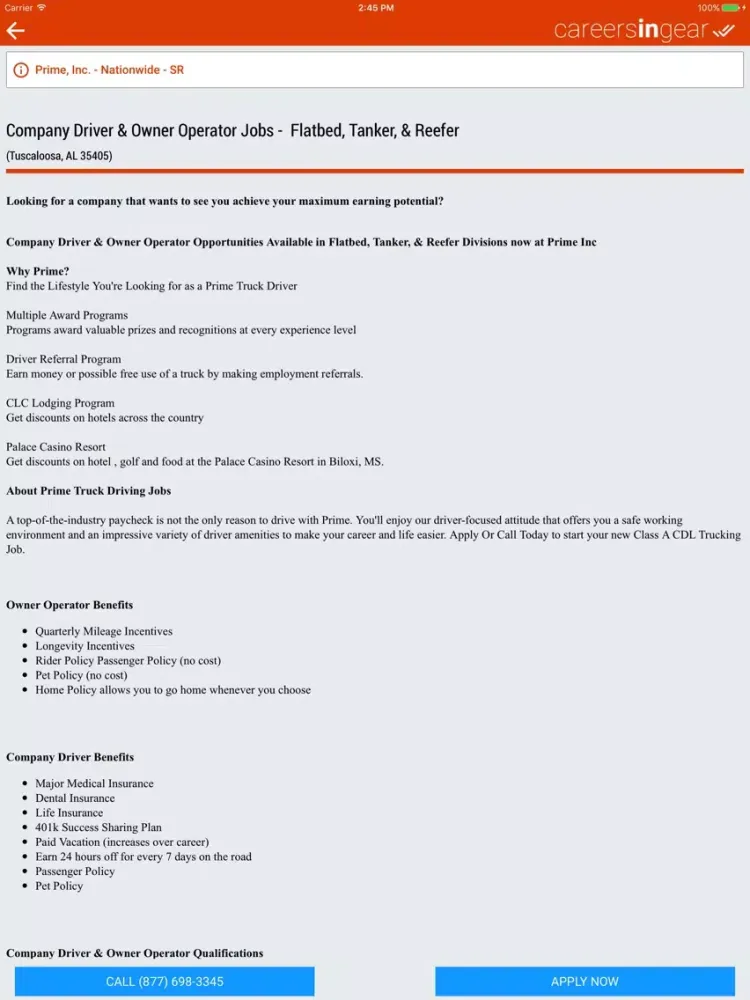 careersingear iPad  스크린샷