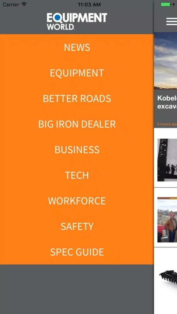 Capturas de tela do Equipment World