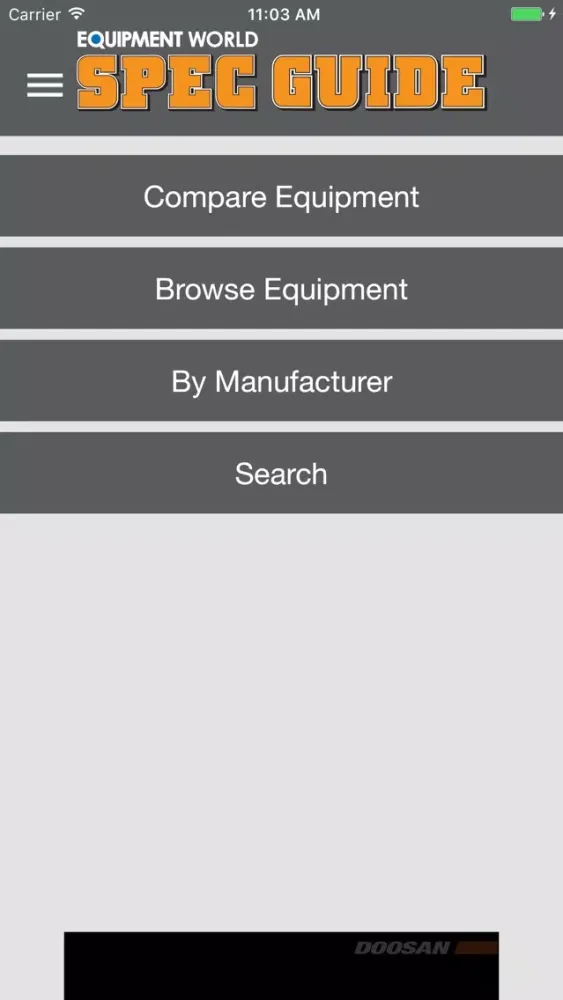 Capturas de tela do Equipment World