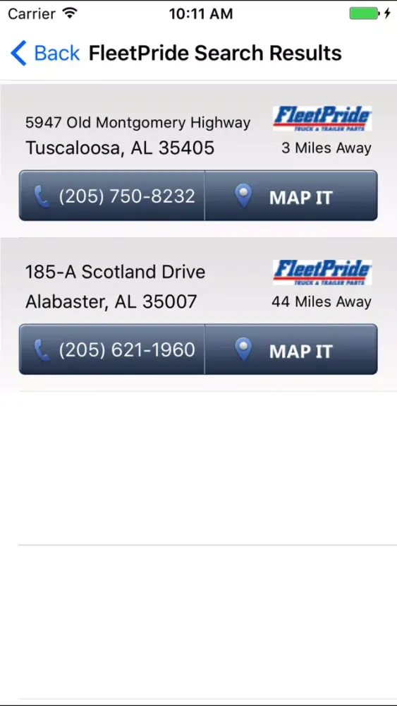 Captures d'écran de FleetPride & FleetCare Locator