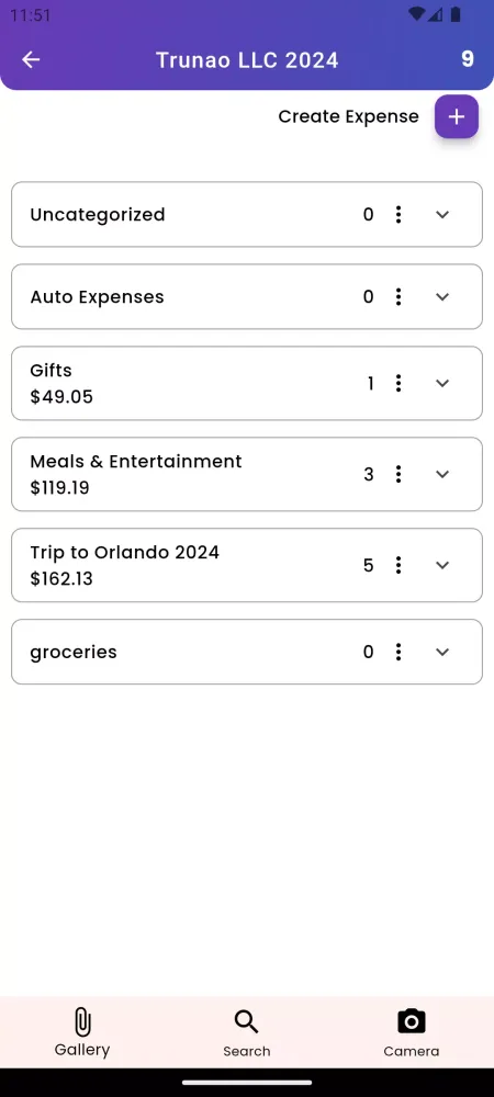 Receipts & Returns Screenshots