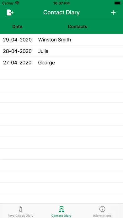 Screenshot di FeverCheck