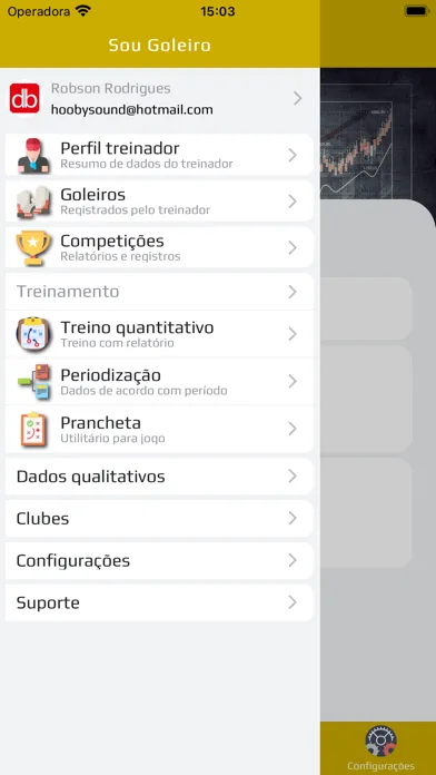 Capturas de tela do Sou Goleiro App