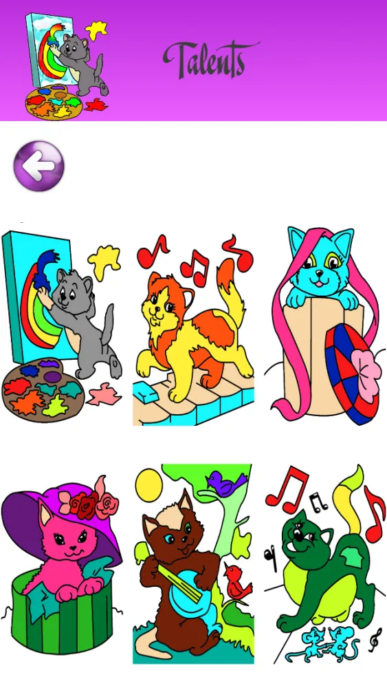 تصاویر Coloring Pages with Cute Kittens for Girls & Boys - Fashion Painting Sheets and Principe Games for Kids & Babies