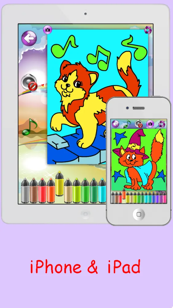 تصاویر Coloring Pages with Cute Kittens for Girls & Boys - Fashion Painting Sheets and Principe Games for Kids & Babies