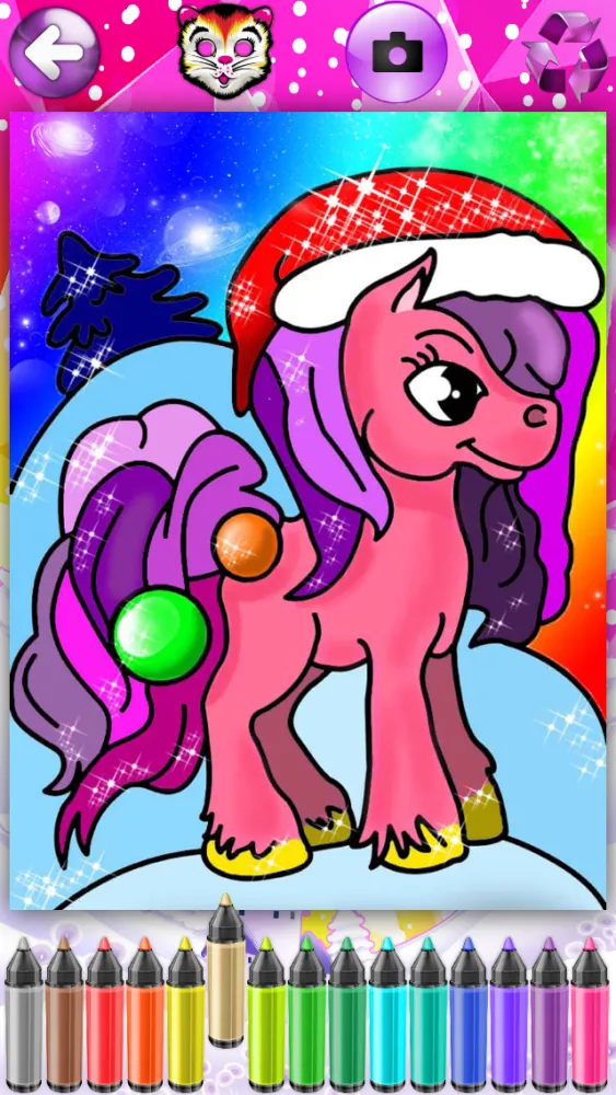 Christmas Coloring Pages for Girls & Boys with Santa & New Year Nick - Pony Painting Sheets & Fashion Papa Noel Games for my Little Kids, Babies & jr Brats Screenshots