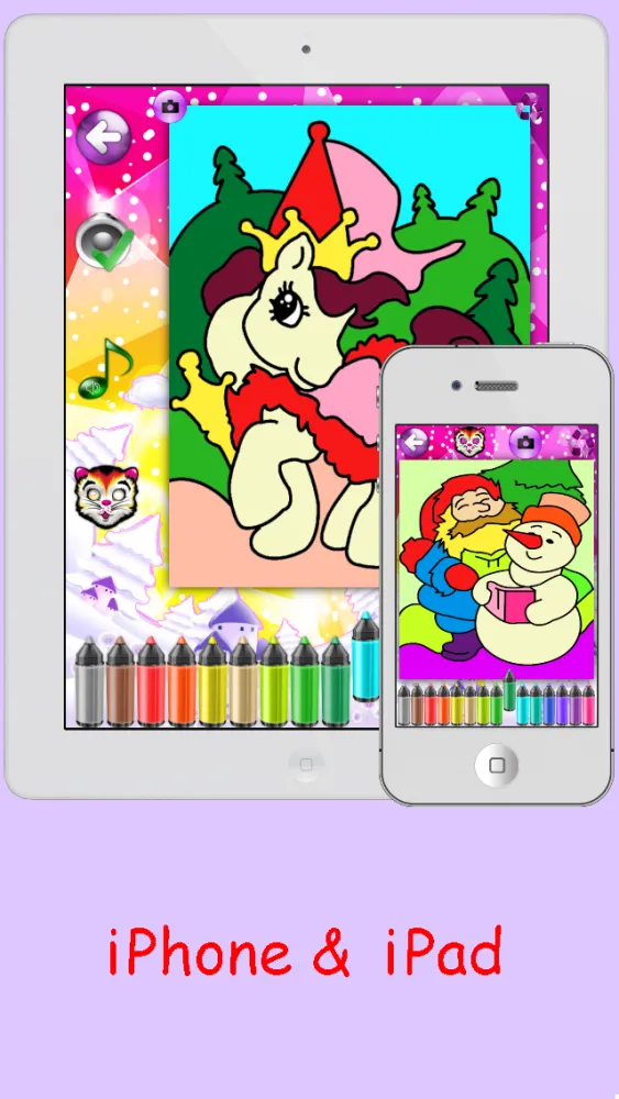 Christmas Coloring Pages for Girls & Boys with Santa & New Year Nick - Pony Painting Sheets & Fashion Papa Noel Games for my Little Kids, Babies & jr Brats Screenshots