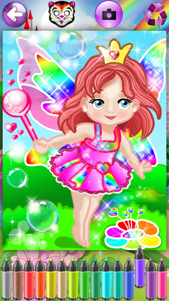 Captures d'écran de Coloring Pages with Princess Fairy for Girls - Games for little Kids & Grown Ups
