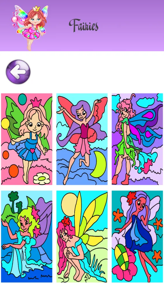 Captures d'écran de Coloring Pages with Princess Fairy for Girls - Games for little Kids & Grown Ups