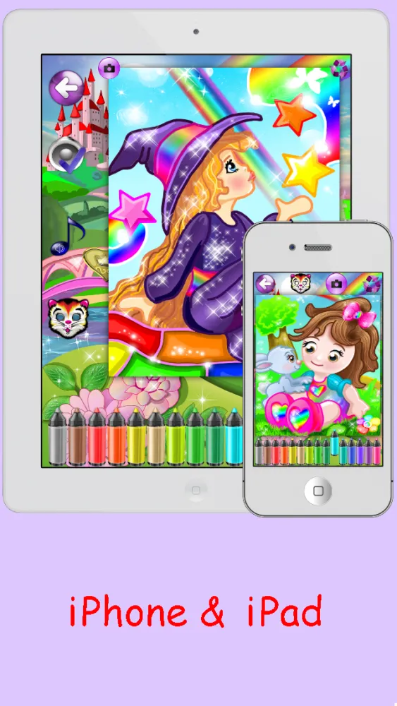 Captures d'écran de Coloring Pages with Princess Fairy for Girls - Games for little Kids & Grown Ups