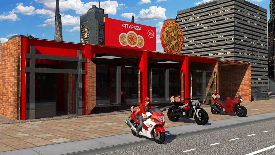 ภาพหน้าจอของ Futuristic pizza delivery