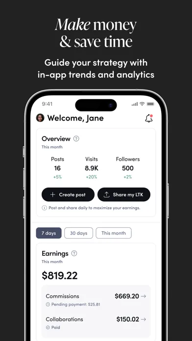 Tangkapan skrin LTK Creator: Influencer Tools