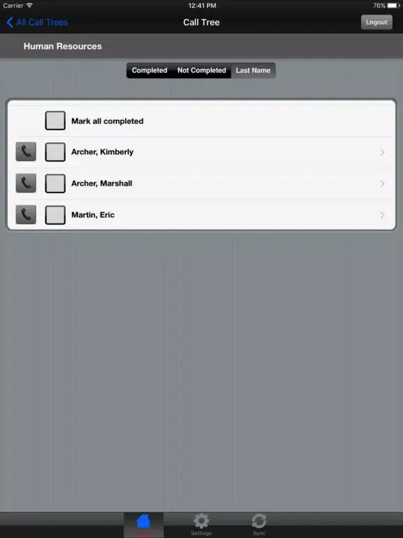 Ảnh chụp màn hình của RSA Archer Business Continuity & Disaster Recovery iPad 
