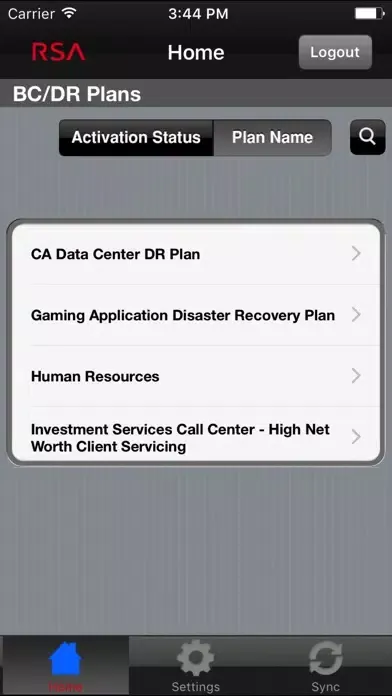 Ảnh chụp màn hình của RSA Archer Business Continuity & Disaster Recovery