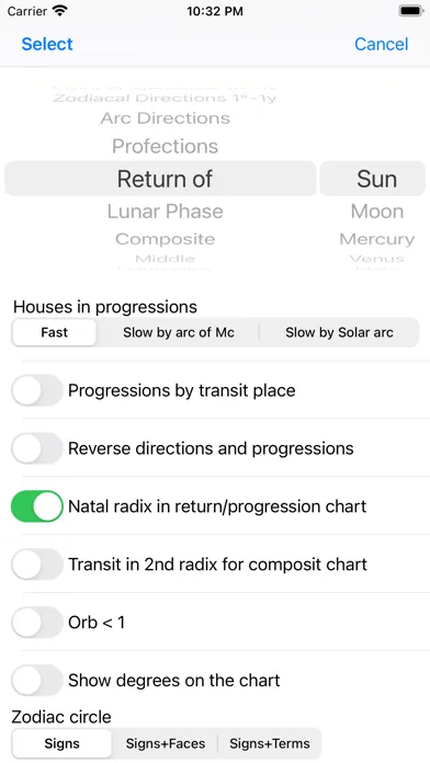 Capturas de tela do Astrological Charts Lite