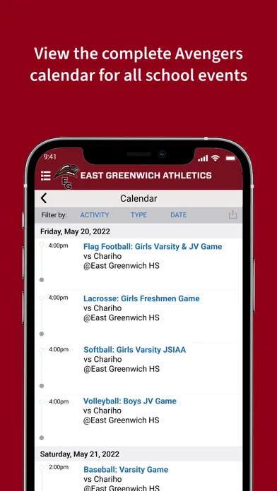 Screenshot di East Greenwich Athletics