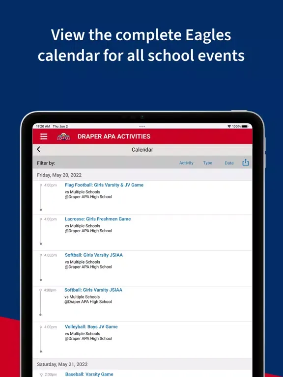 Draper APA Activities iPad  Screenshots