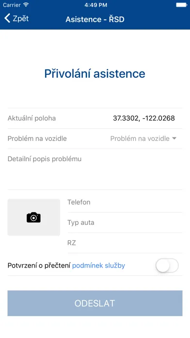 Zrzuty ekranu Asistence ŘSD