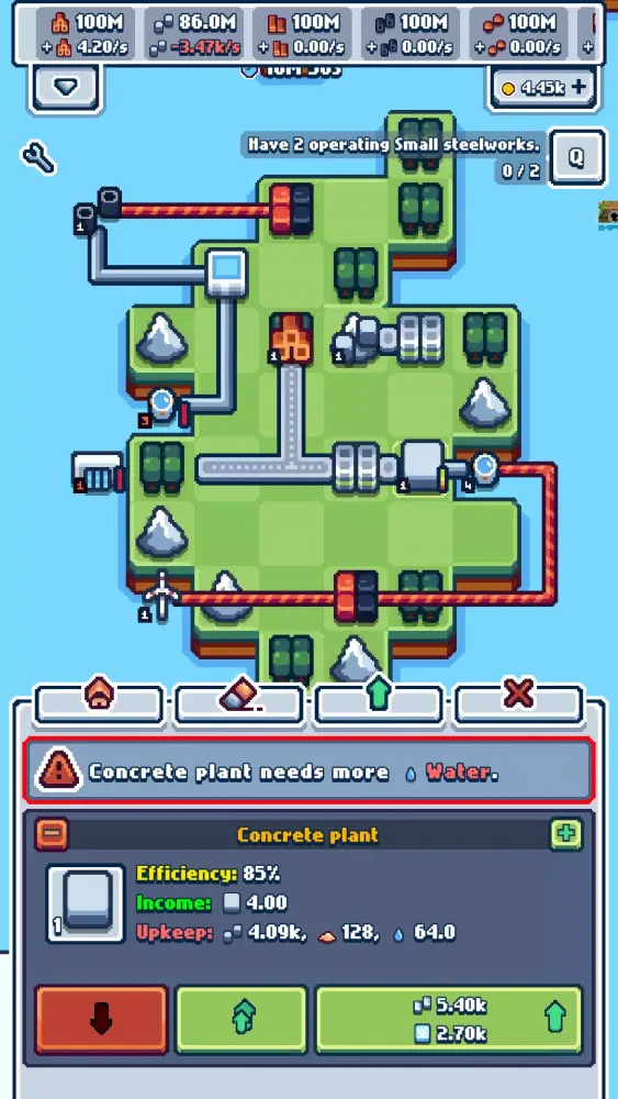 Capturas de tela do Production Chain Tycoon