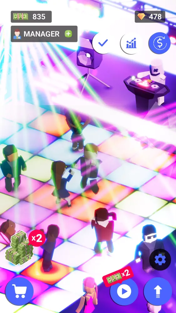 Tangkapan skrin Nightclub Empire. Disco Tycoon