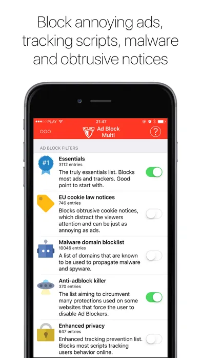 Zrzuty ekranu Ad Block Multi