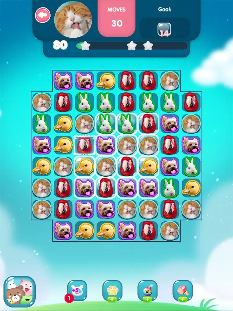 Tangkapan layar PetPride, The Cute Match 3 iPad 