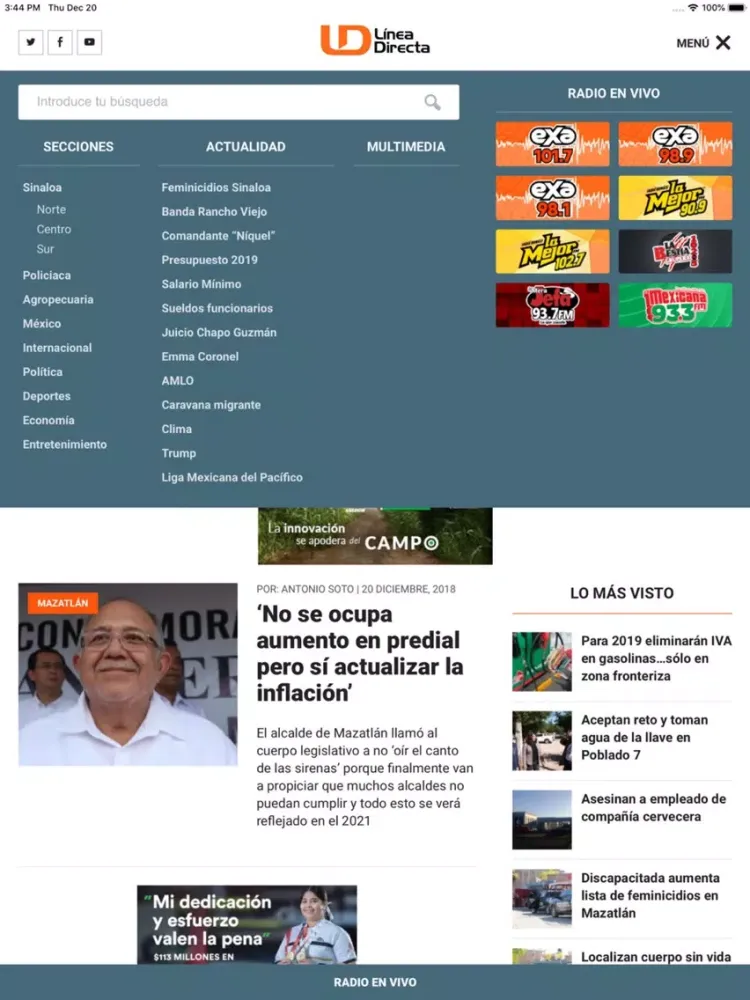 Linea Directa iPad 应用截图