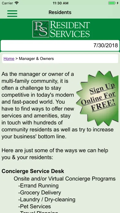 Resident Services App应用截图