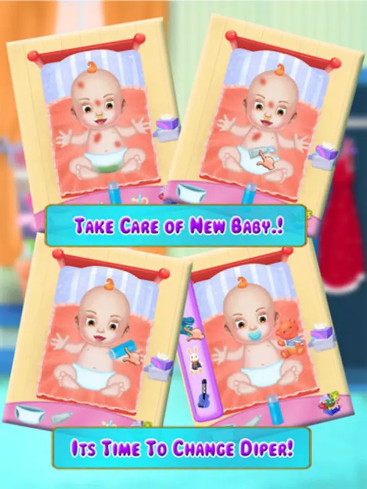 My New Baby Born - Baby Born, Mummy Caring Free Game for kids & Girls iPad  स्क्रीनशॉट