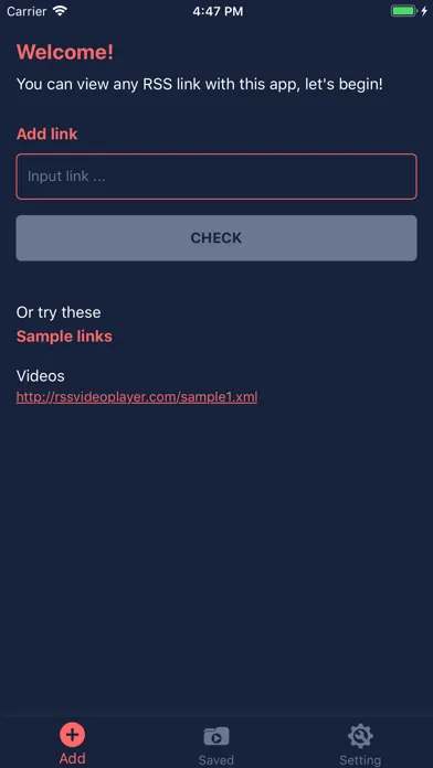 Capturas de tela do RSS Media Viewer