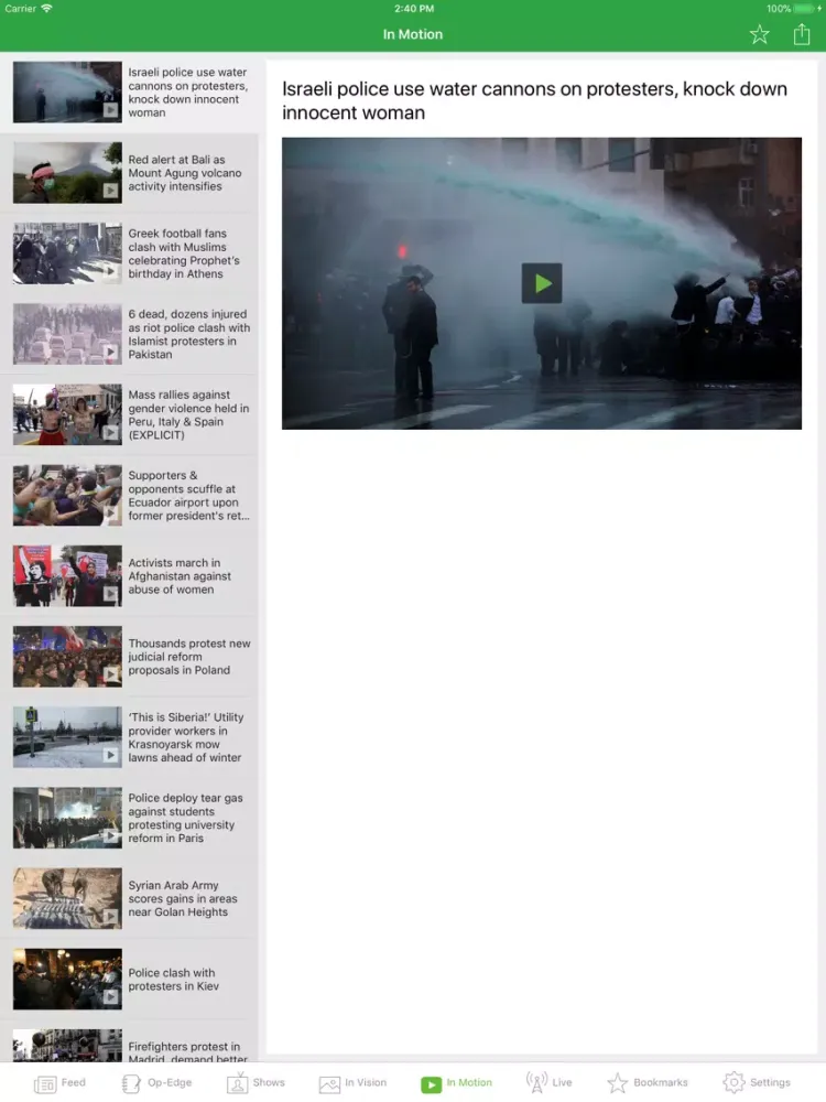 Tangkapan layar RT News­ iPad 