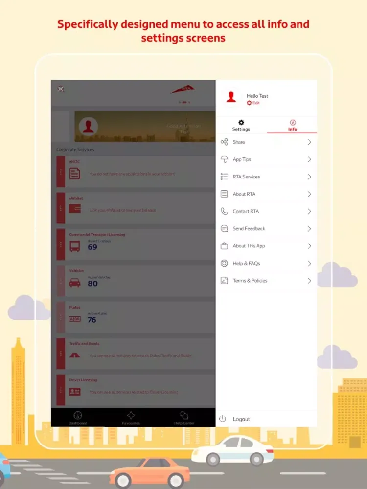Tangkapan skrin RTA Corporate Services iPad 