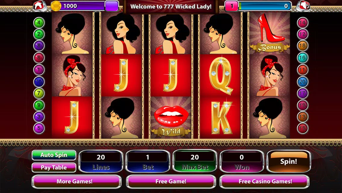 Screenshot di AAA+ Wicked Lady of Olympus Casino Slot Machines