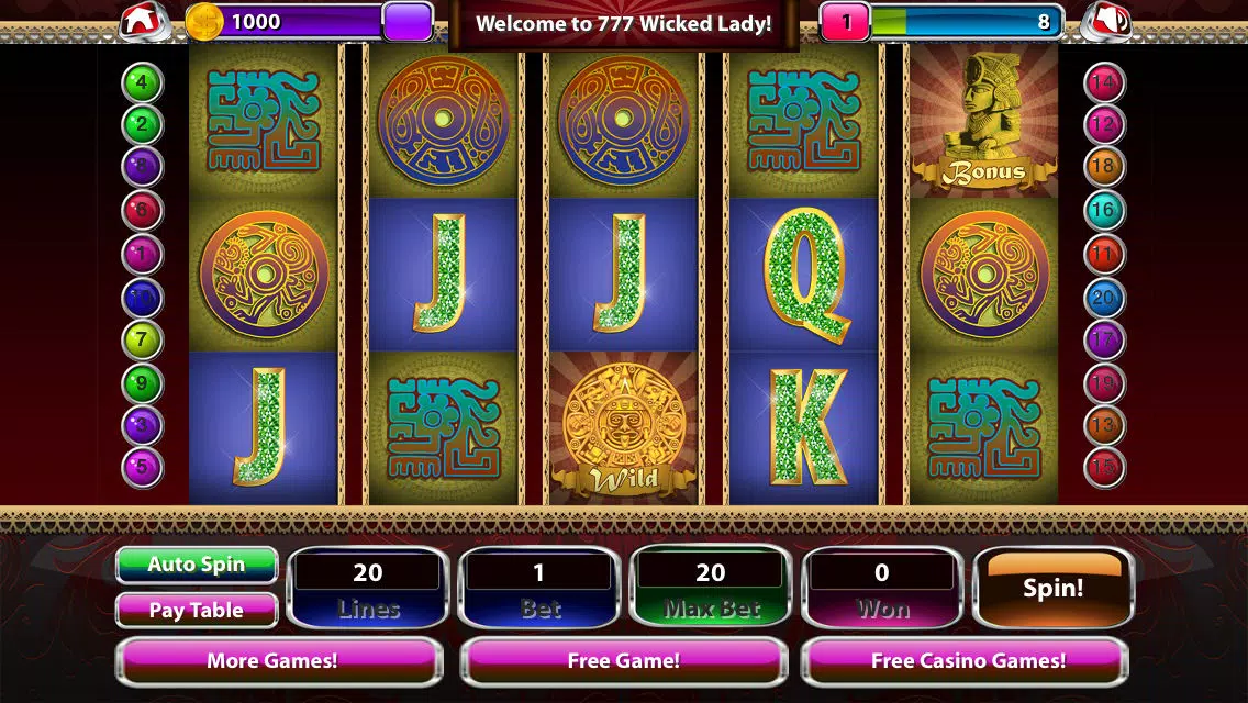 Screenshot di AAA+ Wicked Lady of Olympus Casino Slot Machines
