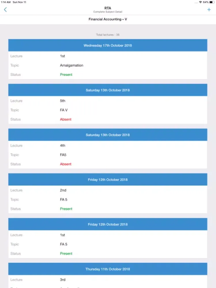 RTA Students and Parents iPad  Screenshots