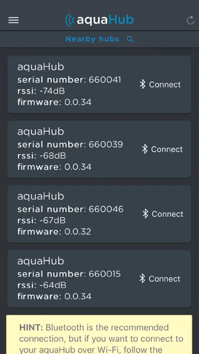Zrzuty ekranu aquaHub