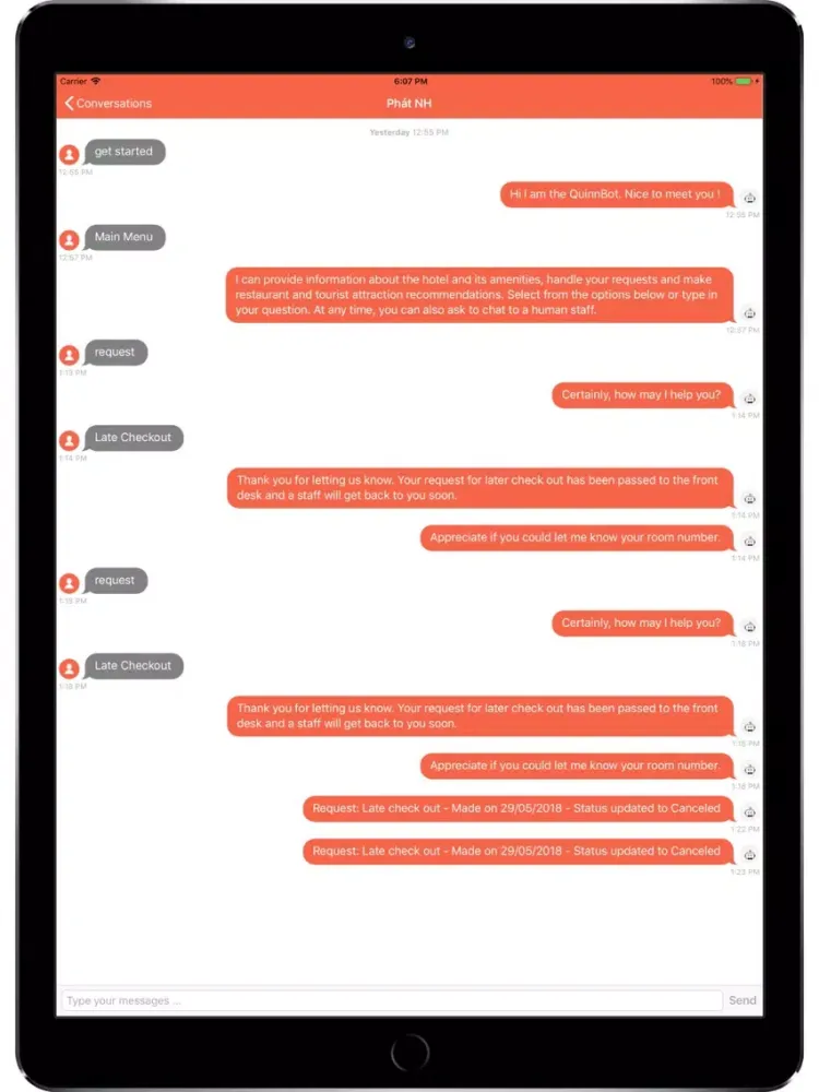 Captures d'écran de Concierge Bot iPad 