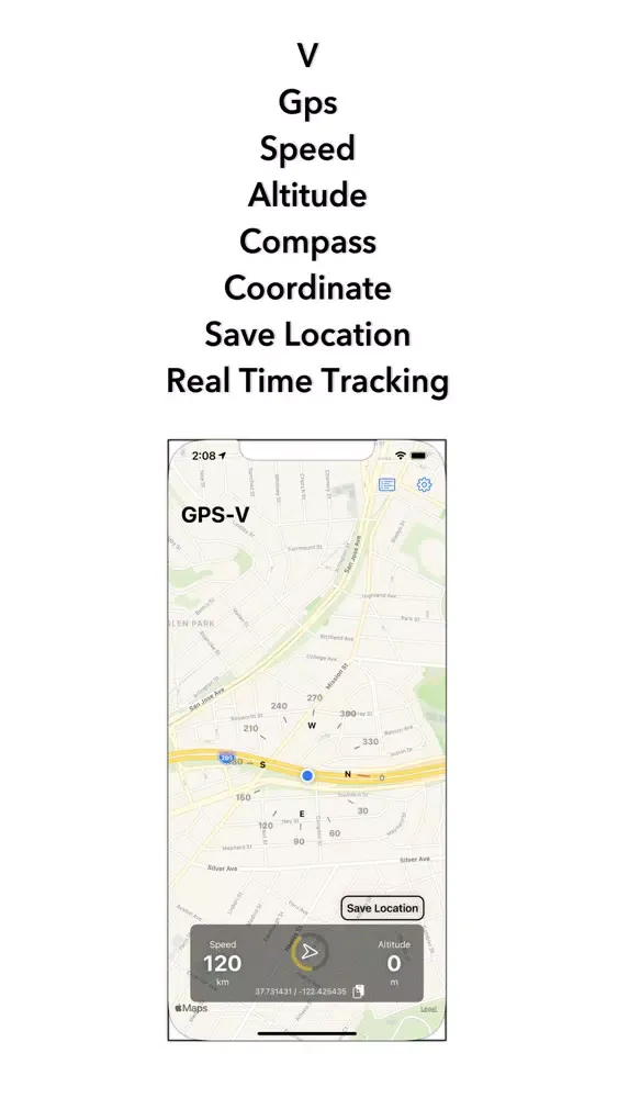 GPS-V Professional GPS Tracker Screenshots
