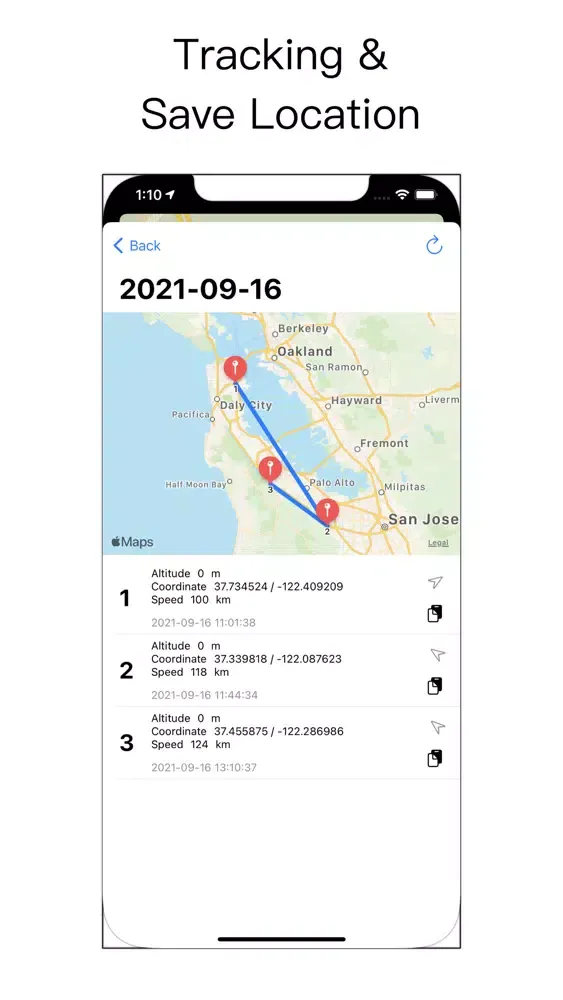 GPS-V Professional GPS Tracker Screenshots