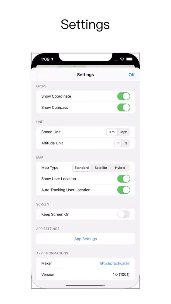 GPS-V Professional GPS Tracker Screenshots