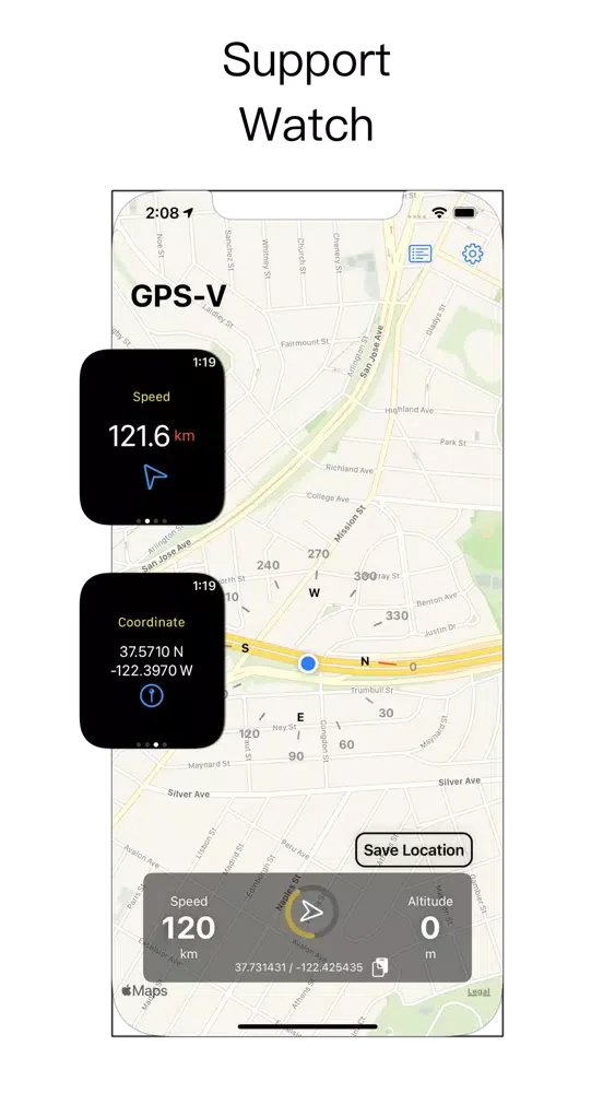 GPS-V Professional GPS Tracker Screenshots